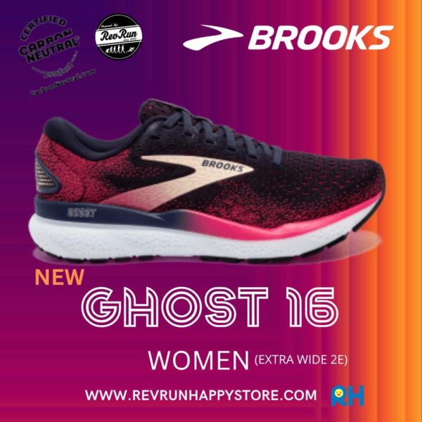 BROOKS GHOST 16 WOMEN (Extra Wide 2E) [Peacoat/Raspberry]