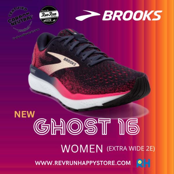 BROOKS GHOST 16 WOMEN (Extra Wide 2E) [Peacoat/Raspberry] - Image 2