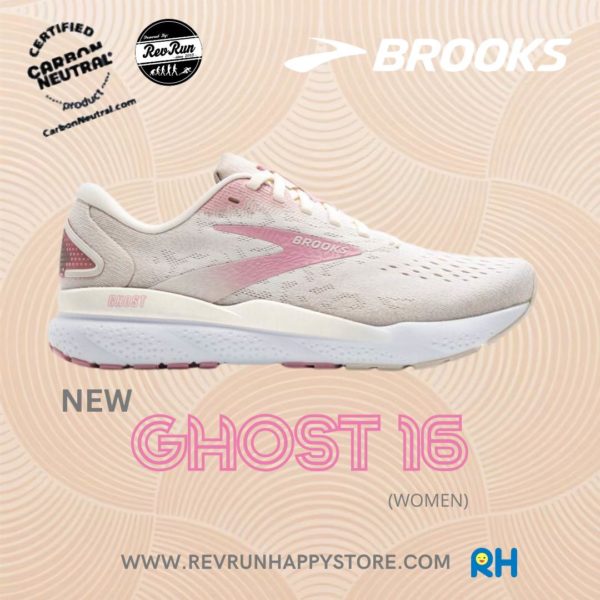 BROOKS GHOST 16 WOMEN [Coconut/White/Light Pink ]