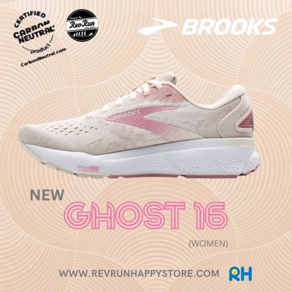 BROOKS GHOST 16 WOMEN [Coconut/White/Light Pink ] - Image 3