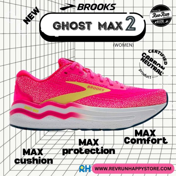 BROOKS GHOST MAX 2 (WOMEN) [Pink/Lemon Tonic]