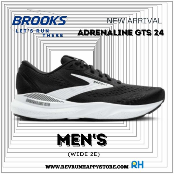 BROOKS ADRENALINE GTS 24 MEN (2E Wide) [Black/White]