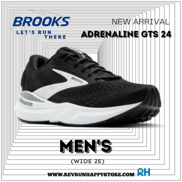 BROOKS ADRENALINE GTS 24 MEN (2E Wide) [Black/White] - Image 2