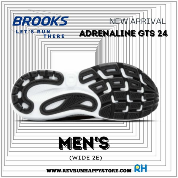 BROOKS ADRENALINE GTS 24 MEN (2E Wide) [Black/White] - Image 5