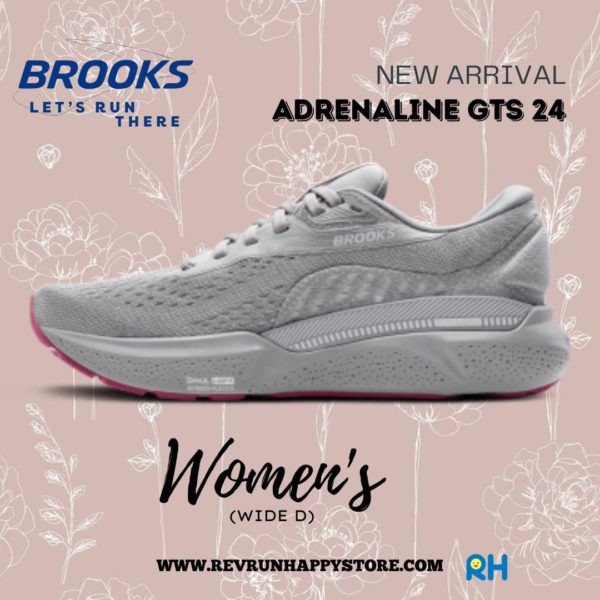 BROOKS ADRENALINE GTS 24 WOMEN (Wide D) [Grey/Pink] - Image 3