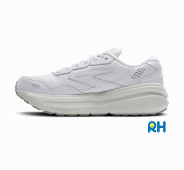 BROOKS GHOST MAX 2 LEATHER (MEN) [2E WIDE ] [White] - Image 3