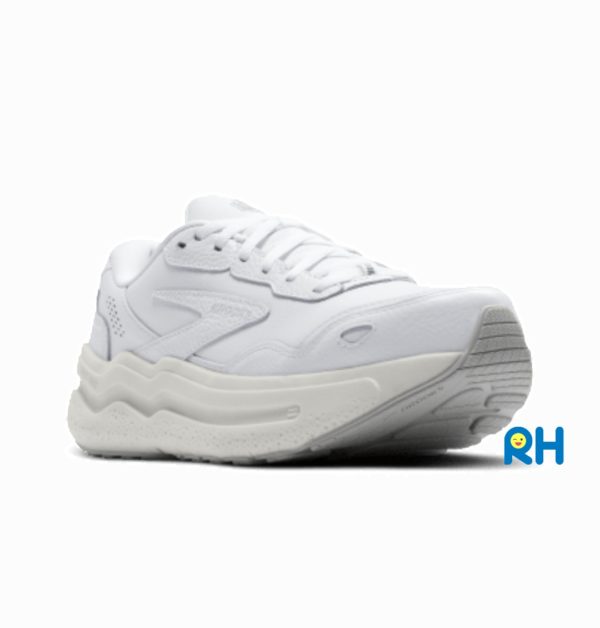 BROOKS GHOST MAX 2 LEATHER (MEN) [2E WIDE ] [White] - Image 4