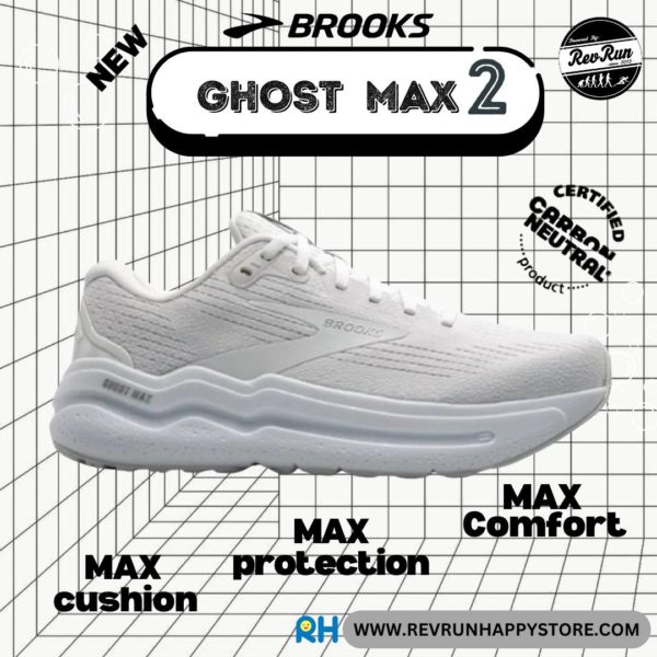 BROOKS GHOST MAX 2 (WOMEN) [Wide D][White]