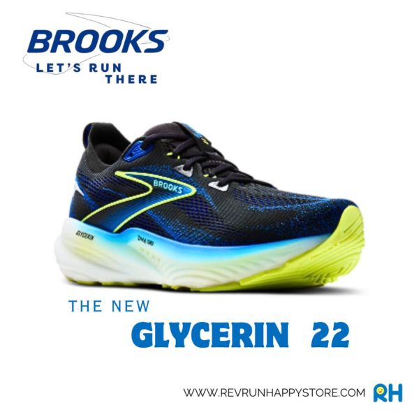 BROOKS GLYCERIN 22 (MEN) [2E WIDE](Black/Blue/Neo Yellow) - Image 2