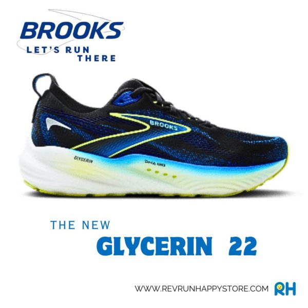 BROOKS GLYCERIN 22 (MEN) [2E WIDE](Black/Blue/Neo Yellow) - Image 3