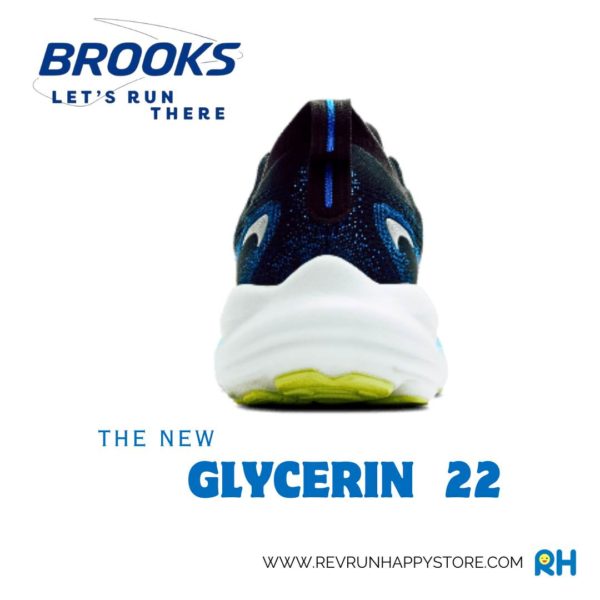 BROOKS GLYCERIN 22 (MEN) [2E WIDE](Black/Blue/Neo Yellow) - Image 4