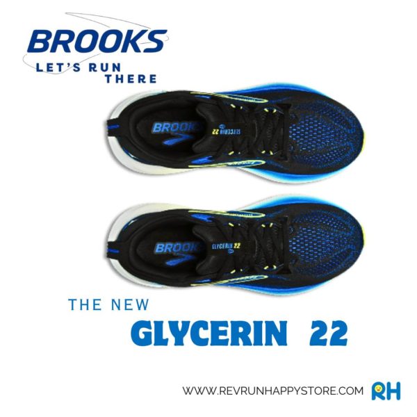BROOKS GLYCERIN 22 (MEN) [2E WIDE](Black/Blue/Neo Yellow) - Image 6