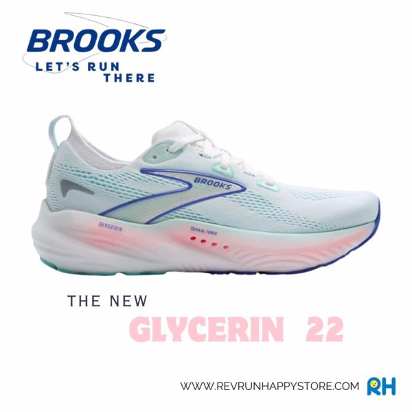 BROOKS GLYCERIN 22 (WOMEN) (White/Turquoise/Amparo Blue) - Image 2