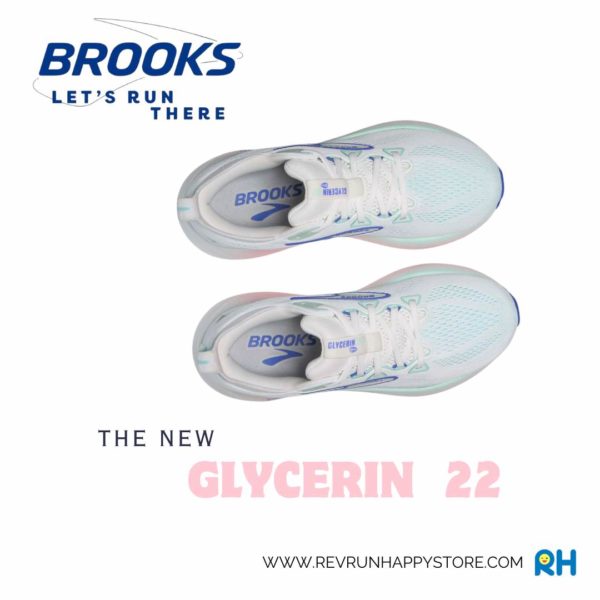 BROOKS GLYCERIN 22 (WOMEN) (White/Turquoise/Amparo Blue) - Image 4