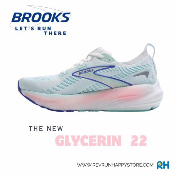 BROOKS GLYCERIN 22 (WOMEN) (White/Turquoise/Amparo Blue) - Image 5