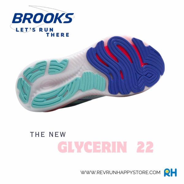BROOKS GLYCERIN 22 (WOMEN) (White/Turquoise/Amparo Blue) - Image 6