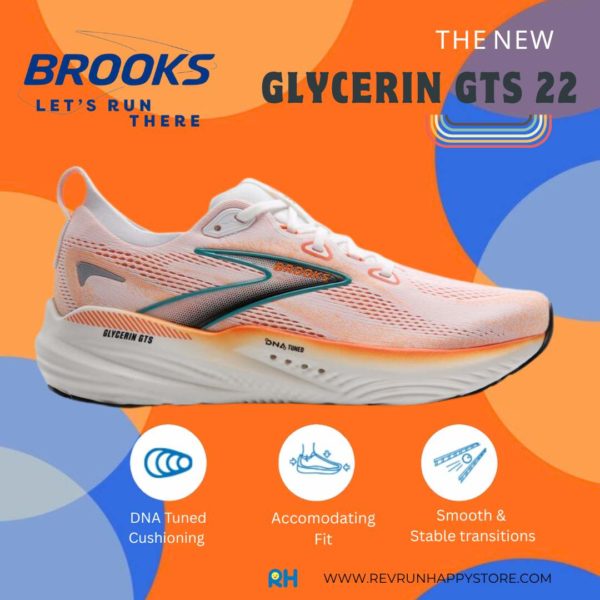BROOKS GLYCERIN GTS 22 (MEN) (White/Orange)