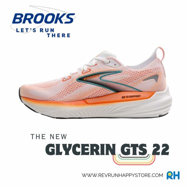 BROOKS GLYCERIN GTS 22 (MEN) (White/Orange) - Image 2