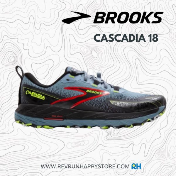 BROOKS CASCADIA 18 (MEN) [WIDE 2E] [Bluegrey/Black/Lime] - Image 2