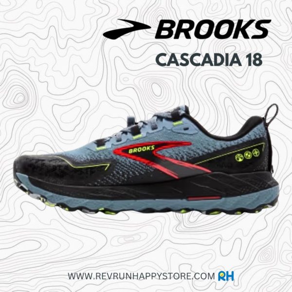 BROOKS CASCADIA 18 (MEN) [WIDE 2E] [Bluegrey/Black/Lime] - Image 4