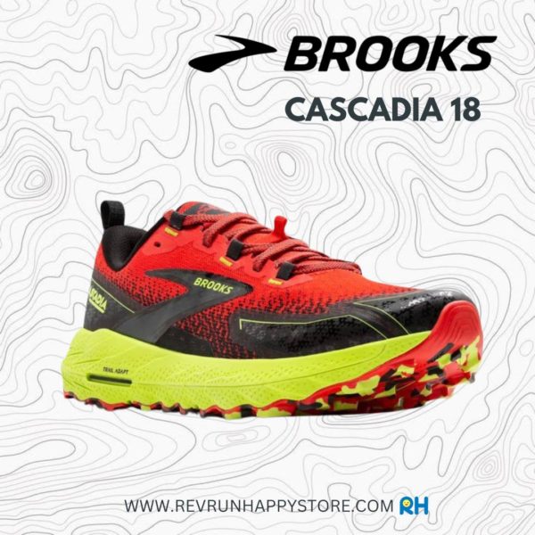 BROOKS CASCADIA 18 (MEN) [Cherry Tomato/Lime/Black] - Image 3