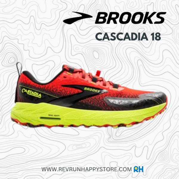 BROOKS CASCADIA 18 (MEN) [Cherry Tomato/Lime/Black] - Image 2