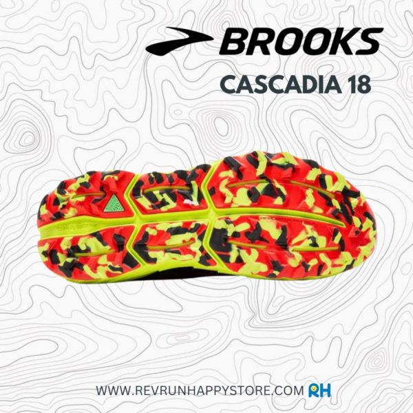 BROOKS CASCADIA 18 (MEN) [Cherry Tomato/Lime/Black] - Image 6