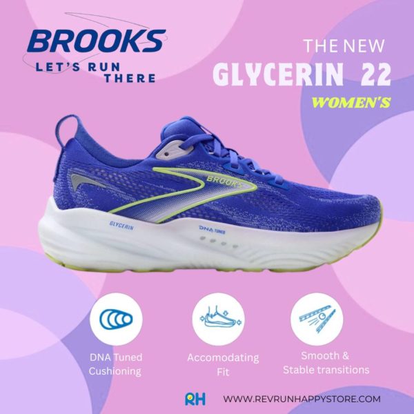 BROOKS GLYCERIN 22 (WOMEN) (Amparo Blue/Hyper Iris/Yellow)