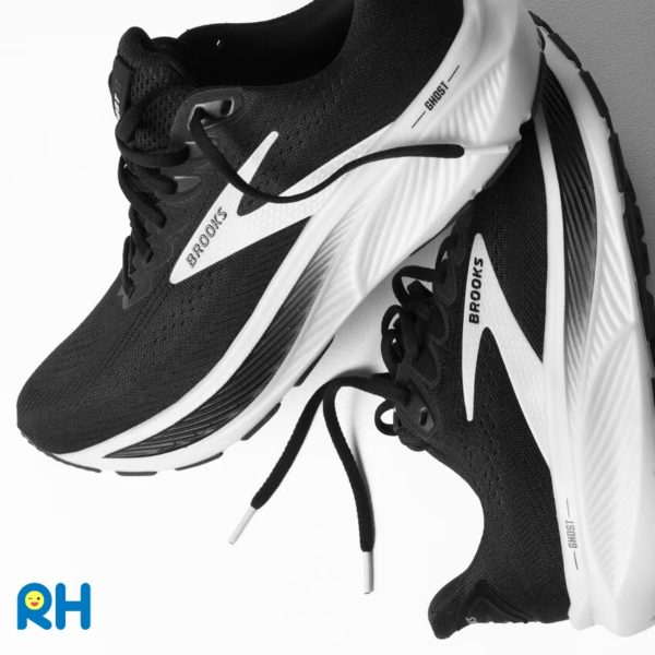 BROOKS GHOST 17 MEN (2E Wide)[Black/White] - Image 2