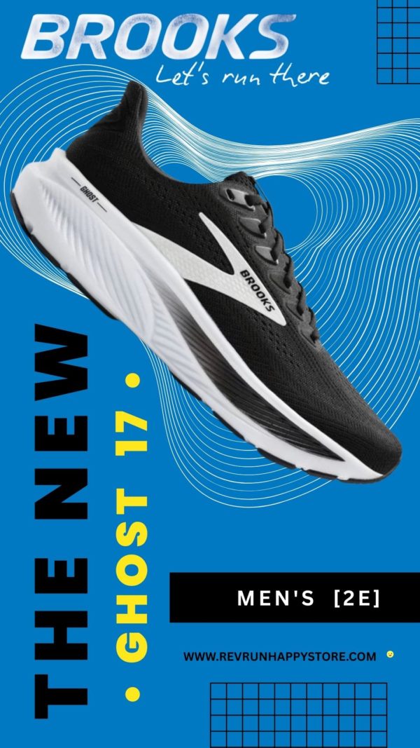 BROOKS GHOST 17 MEN (2E Wide)[Black/White]