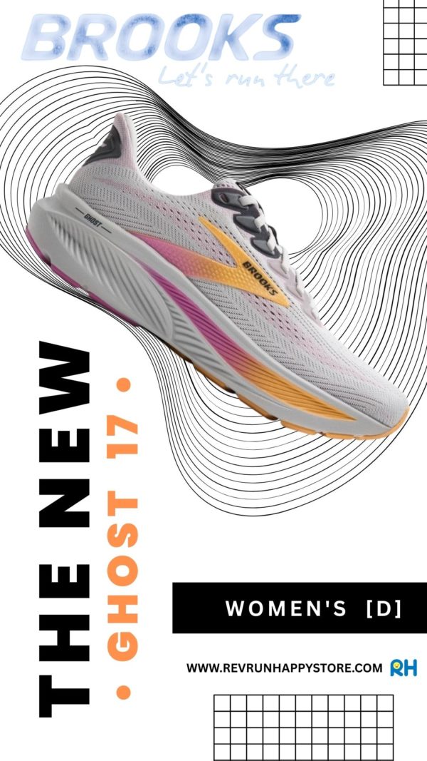 BROOKS GHOST 17 WOMEN (Wide D) [Oyster/Apricot/Pink]