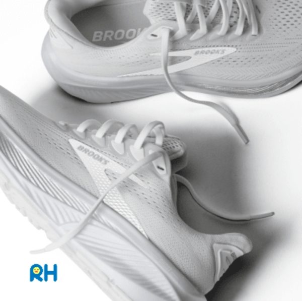 BROOKS GHOST 17 WOMEN (Wide D) [White/Grey] - Image 2