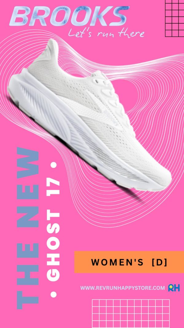 BROOKS GHOST 17 WOMEN (Wide D) [White/Grey]