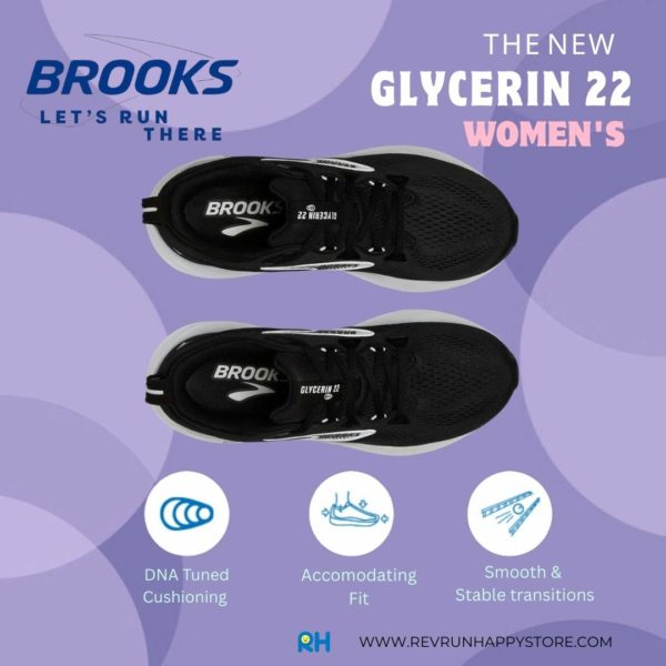 BROOKS GLYCERIN 22 (WOMEN) (Black/White) - Image 5
