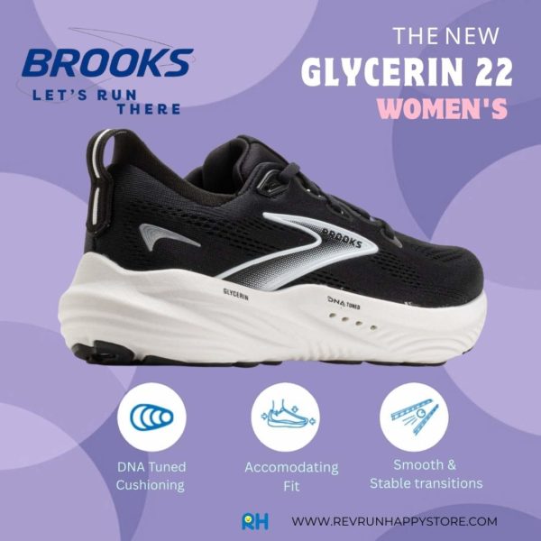 BROOKS GLYCERIN 22 (WOMEN) (Black/White) - Image 3