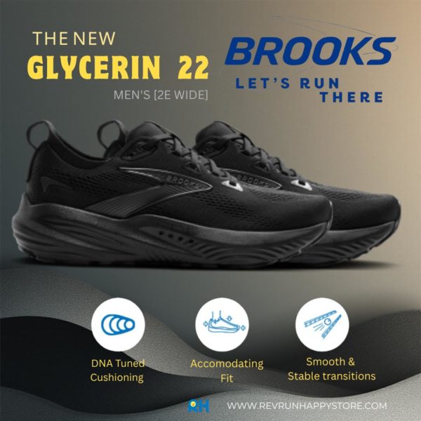 BROOKS GLYCERIN 22 (MEN) [2E WIDE](Black/Black)
