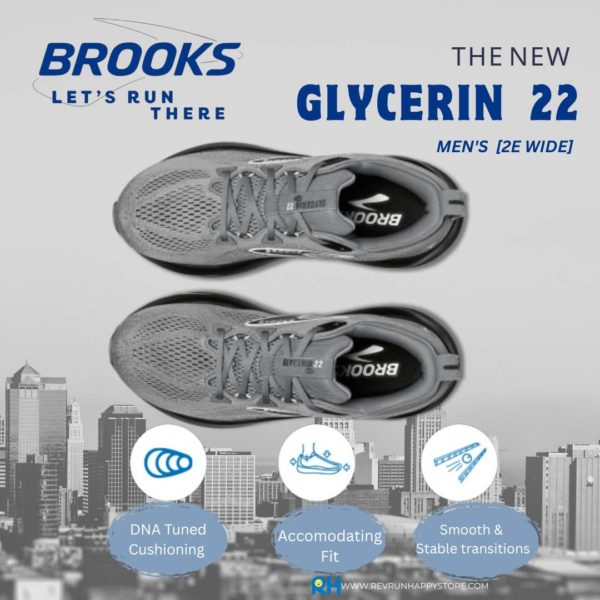 BROOKS GLYCERIN 22 (MEN) [2E WIDE](Grey/Black) - Image 4