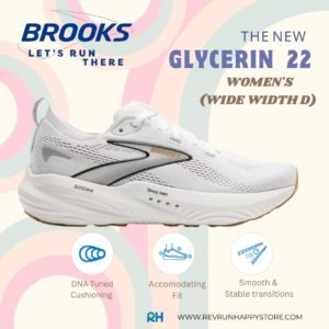 BROOKS GLYCERIN 22 (WOMEN) [WIDE D](White/Grey/Black)