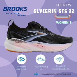 BROOKS GLYCERIN GTS 22 (WOMEN) (Black/Blue Heron)