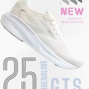 BROOKS ADRENALINE GTS 25 WOMEN (Wide D)[White/White/Silver]
